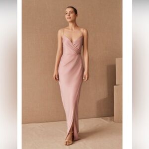 BHLDN Freya Satun Charmeuse Dusty Rose Maxi Dress